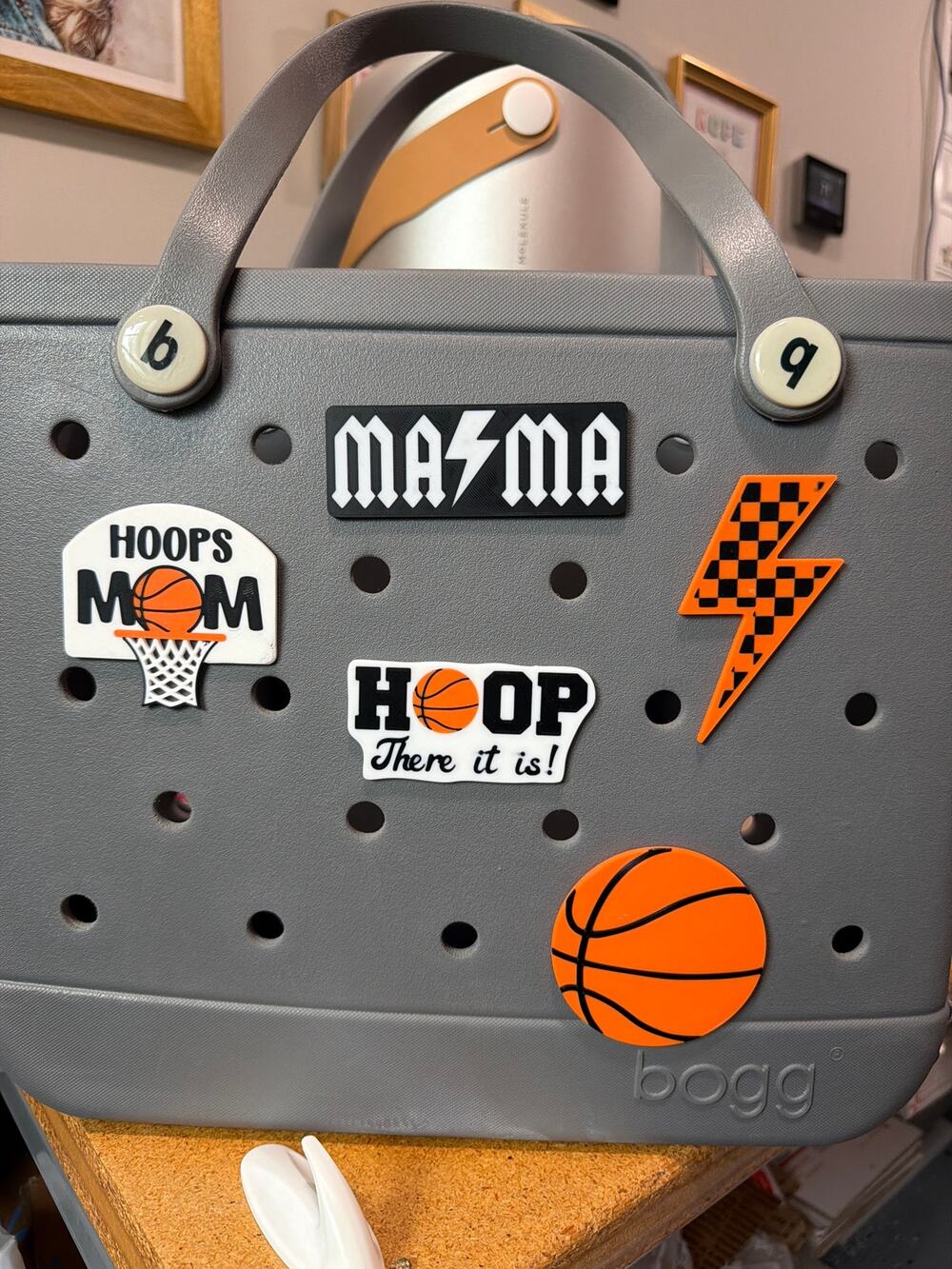 Lot of 5 Basketball Themed Bogg Bag Charms -Slightly Imperfect